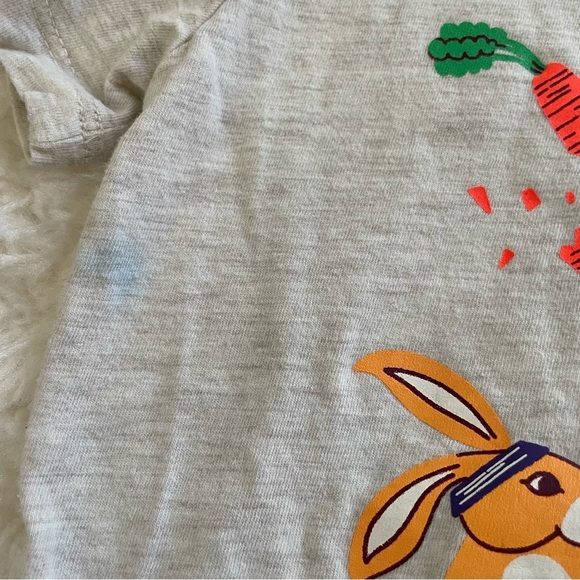 Cat & Jack 5T Kids Cream Easter Spring Ninja Bunny Carrot Short Sleeve Shirt - Picture 4 of 5